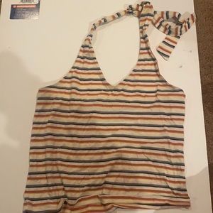 halter striped tank top